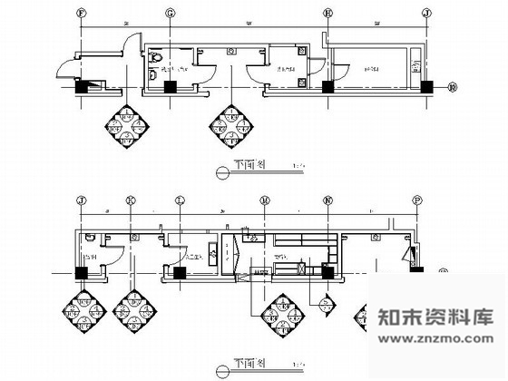 施工图豪华酒店宴会西厅衣帽间室内装饰施工图