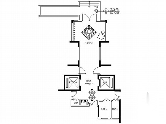 [广州]现代时尚住宅小区首层大堂室内装修施工图