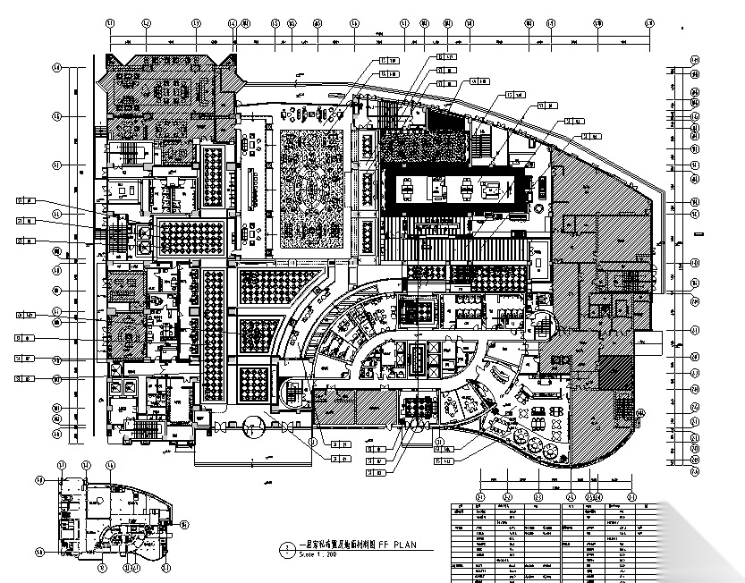 安徽某大型饭店整套室内装修设计施工图（51张）