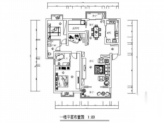 精装两居室内装修图 平层