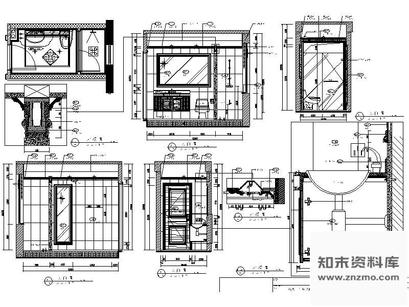 图块/节点四居公共卫生间详图