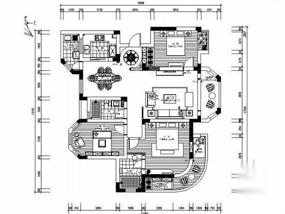 [江苏]新中式优雅复式住宅CAD施工图（含效果图） 平层