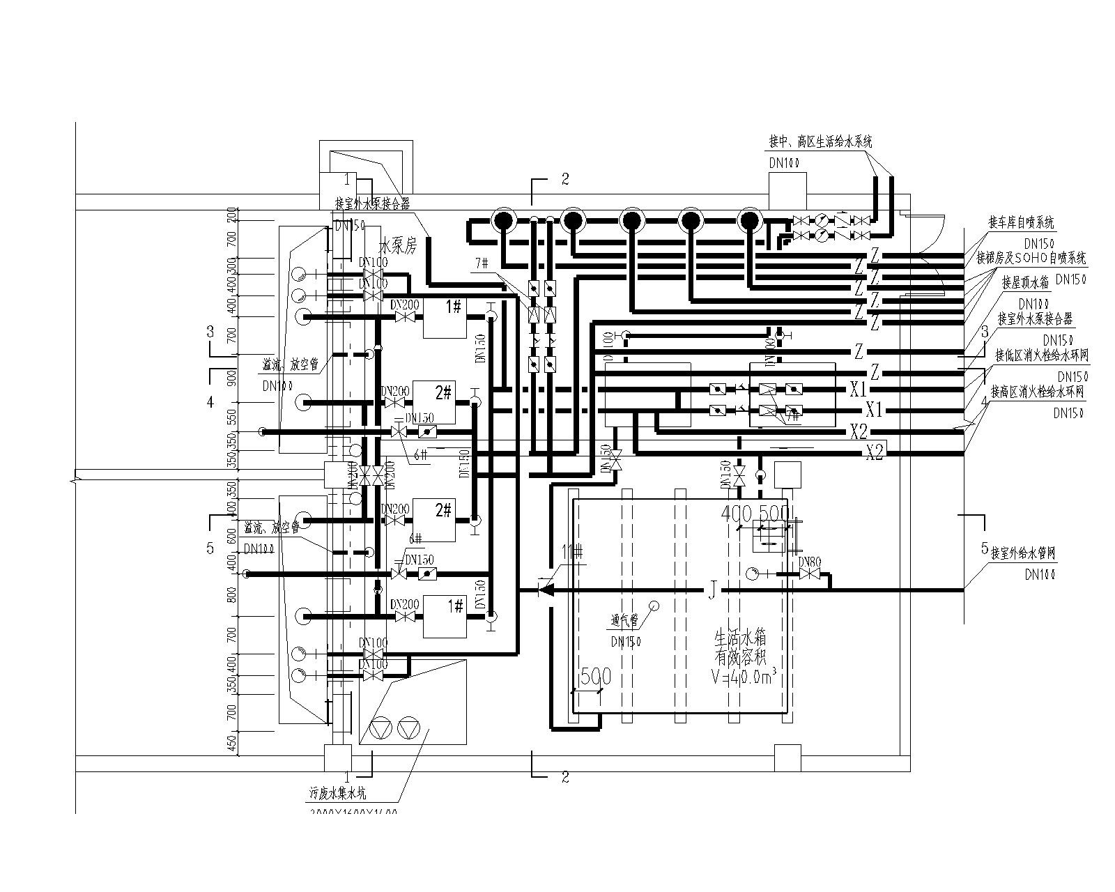 [甘肃]高层建筑给排水施工图（含给排水平面及系统，消...