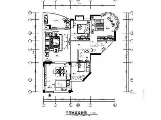 精品现代简约大气三居室室内设计装修施工图（含效果） 平层