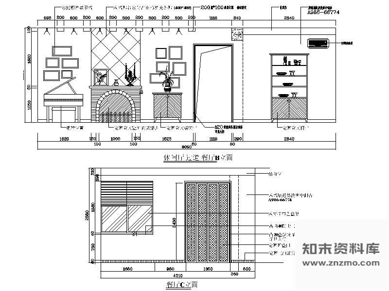 图块/节点休闲厅立面图