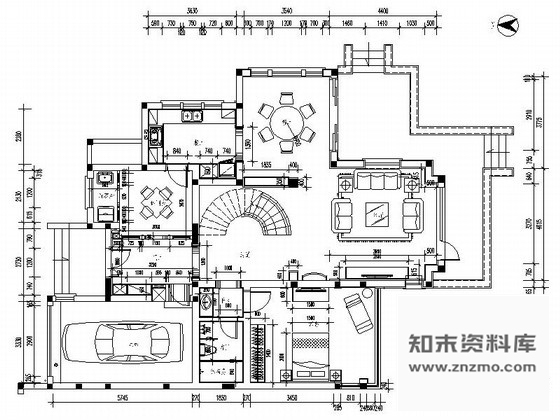 施工图纯木美式三层别墅室内装修图含效果