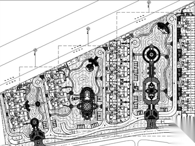 [陕西]欧式皇家园林风格居住区景观设计施工图（附雕塑...