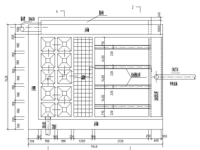 广东某纯水公司反应沉淀池平剖面节点图