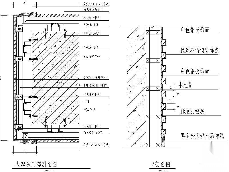 门套 剖面图 通用节点