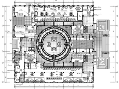 某银行办公大楼内部装修施工竣工图（附效果图）