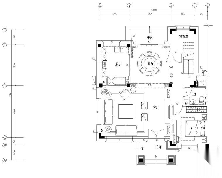 [广东]址山碧桂园四居室简欧风格别墅样板房施工图