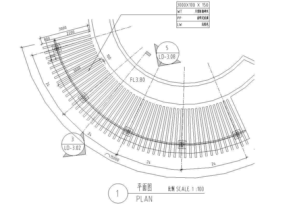 园林景观节点详图-木结构廊架详图设计