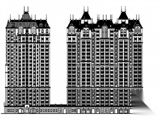 [安徽]某欧式小区规划及单体住宅楼施工图（知名设计院）