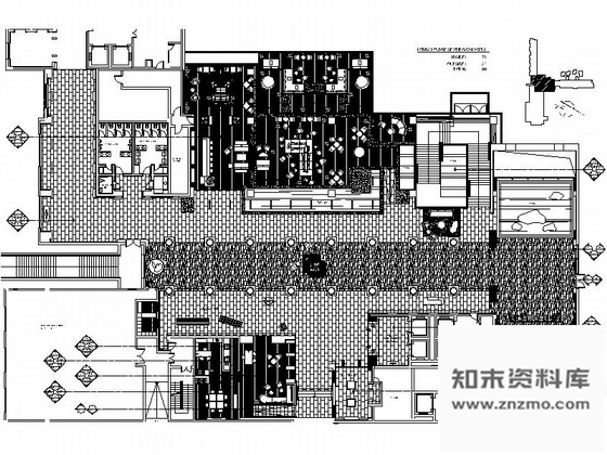 施工图浙江度假酒店大堂室内装修CAD施工图含效果