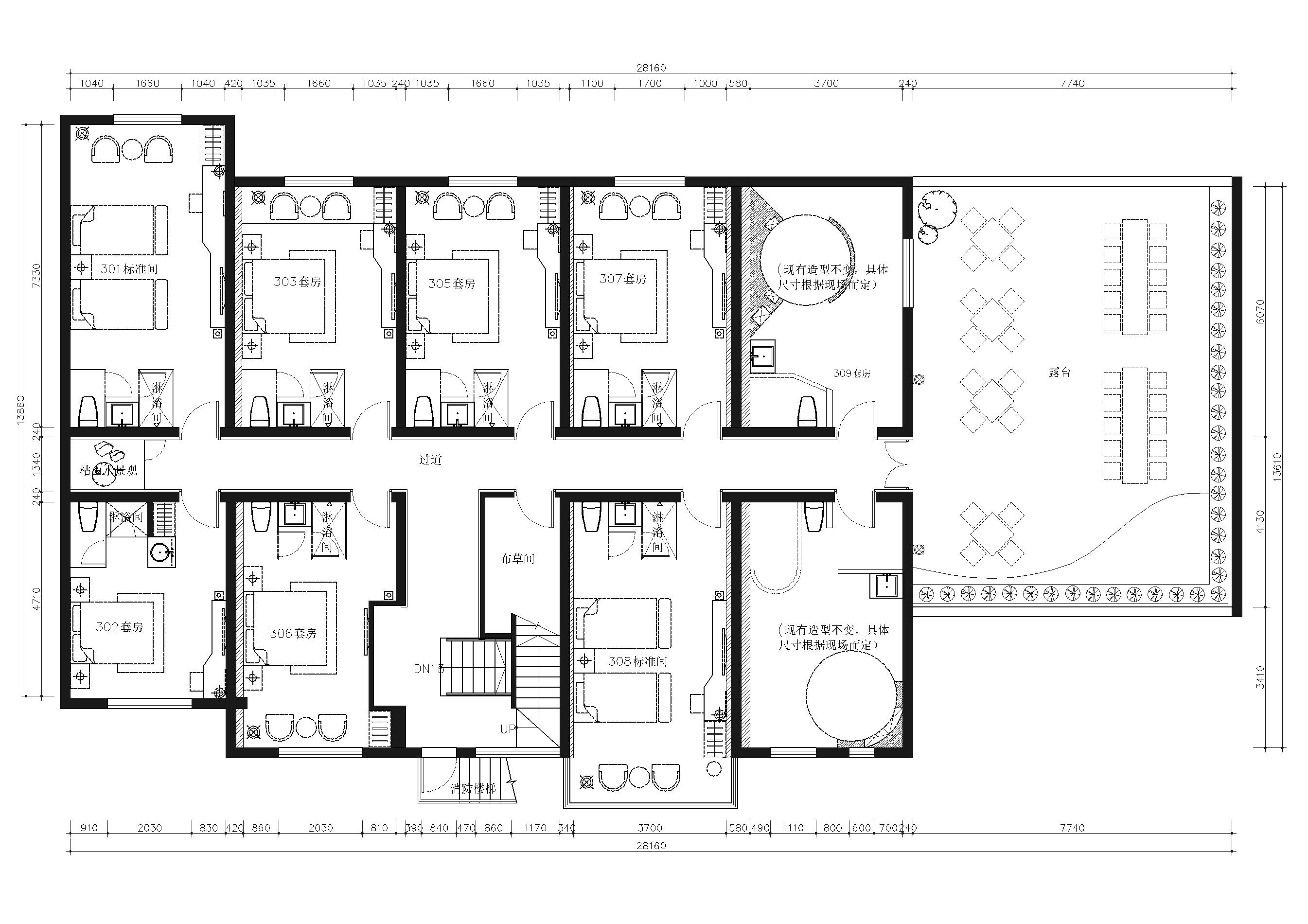 [亳州]风云聚精品酒店装饰施工图+效果图