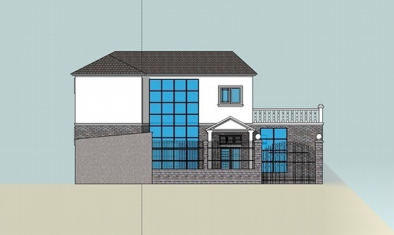 某二层农村住宅设计方案图(含渲染图) 自建房