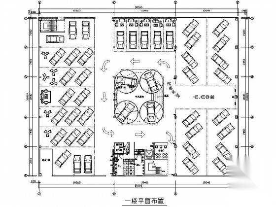 [福建]某时尚汽车展厅室内装修施工图（含效果）