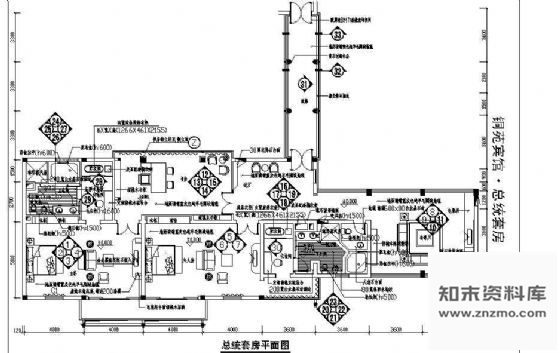 施工图铜苑宾馆总统套房装修图