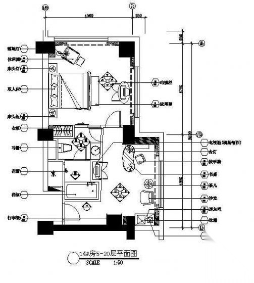 五星酒店套房图纸 客房