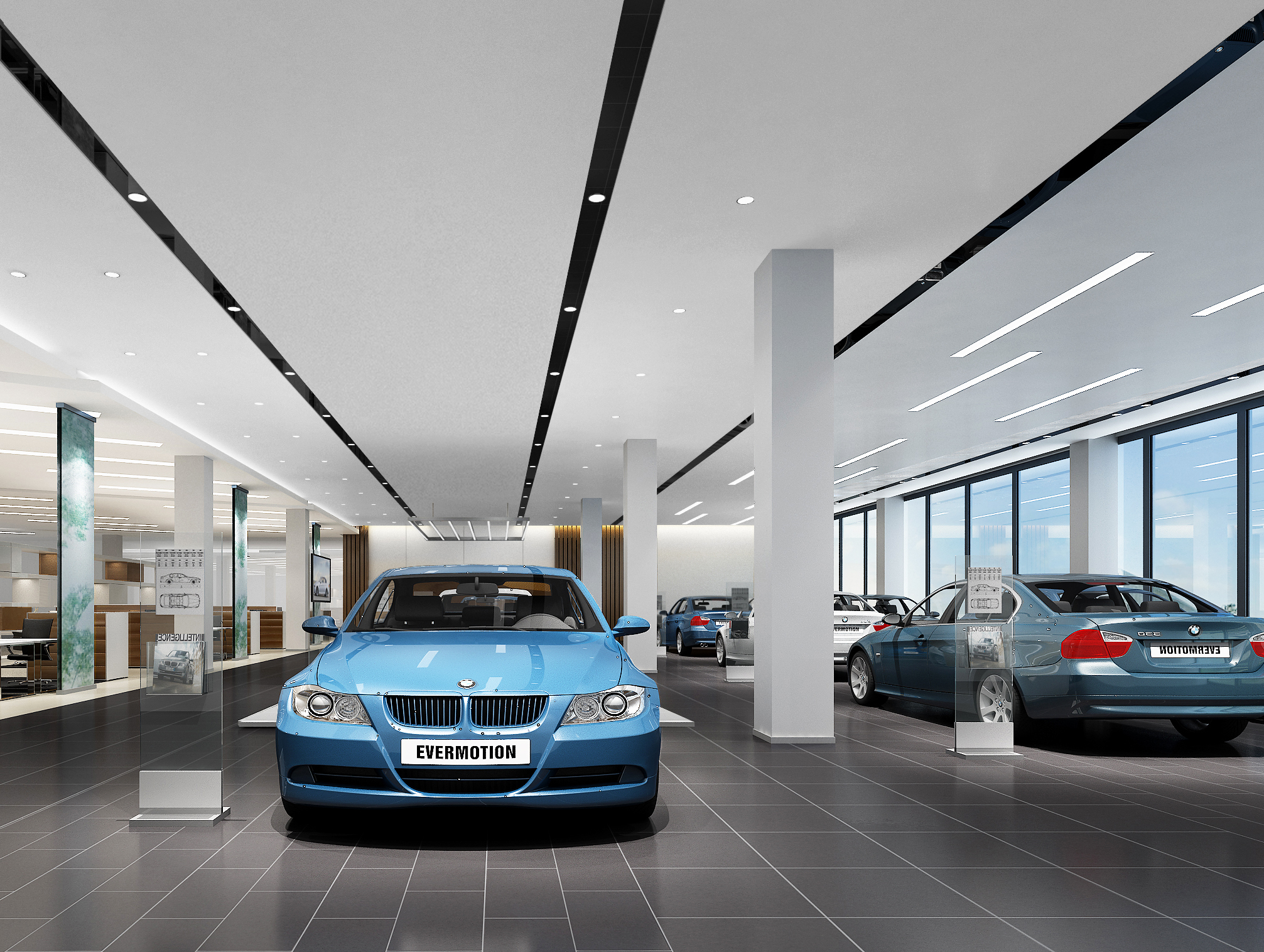 深圳宝创BMW MINI汽车展厅 4S店丨效果图 CAD施工图 机电图