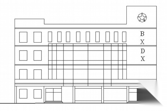 某县城四层移动公司办公楼建筑方案图