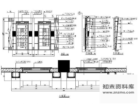 图块/节点包间玻璃装饰门详图 通用节点