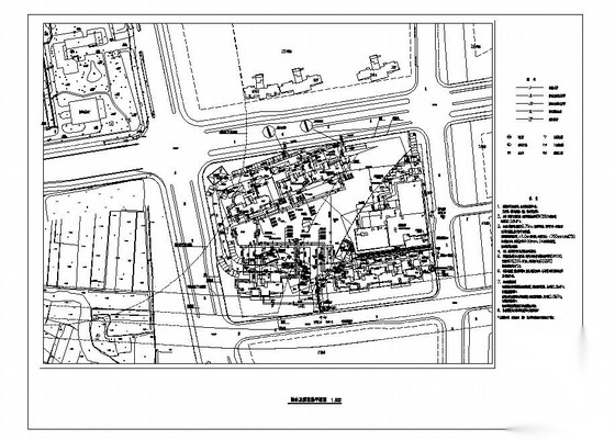 某小区室外给排水及消防总平面图 市政给排水