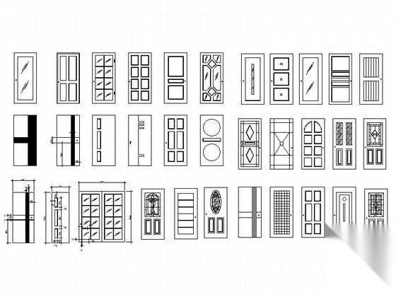 各式风格门立面图CAD图块