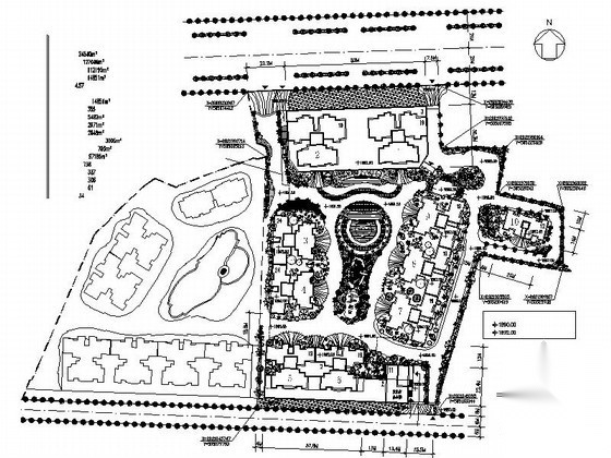 某居住区规划图（总建筑面积12万平方米）