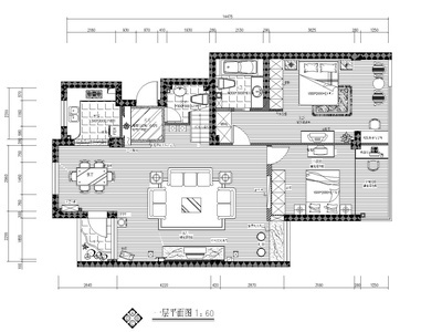 [辽宁]沈阳现代二层三居室住宅设计施工图 平层