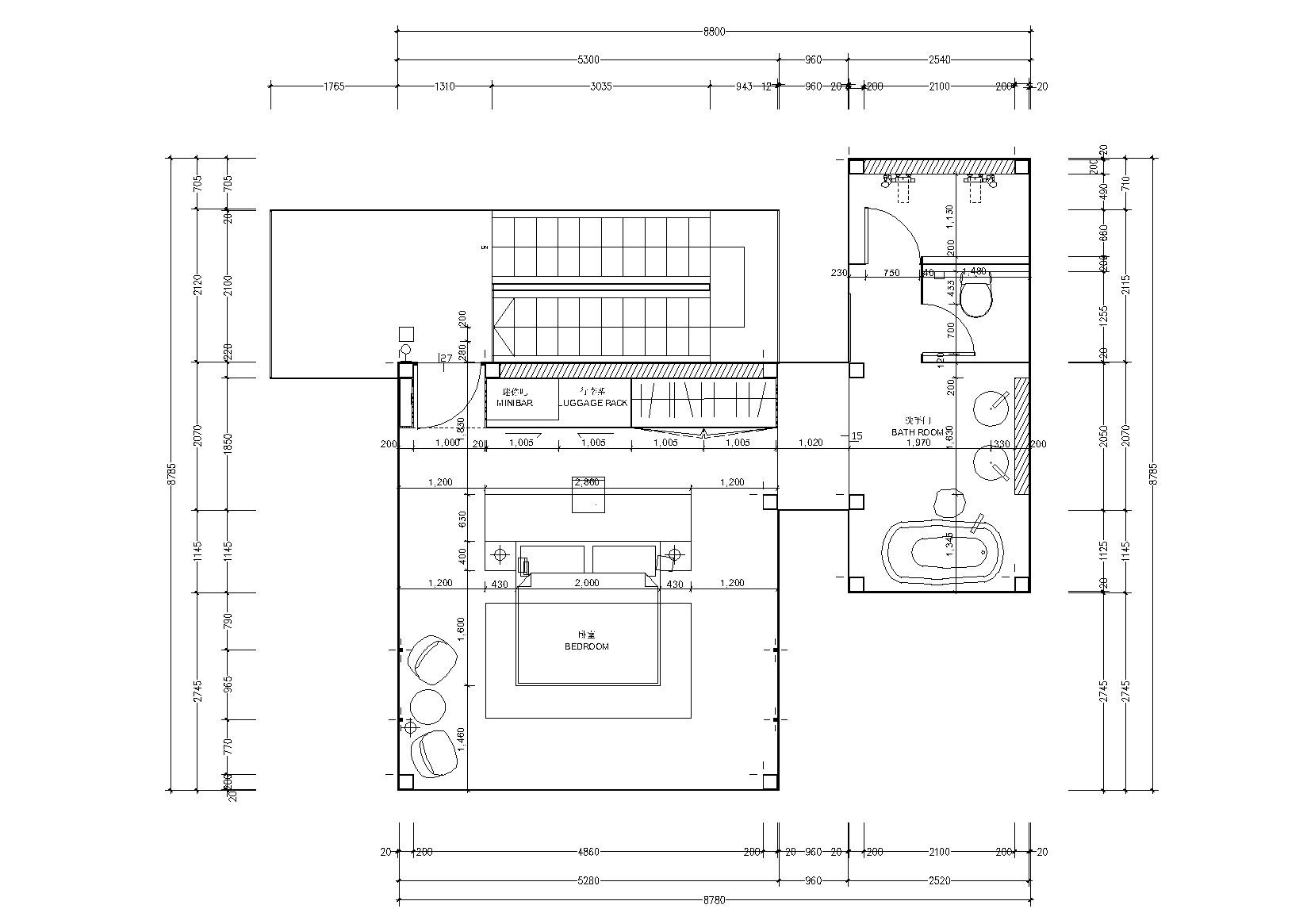 [云南]昆明板栗林C1户型树屋施工图_效果图 平层