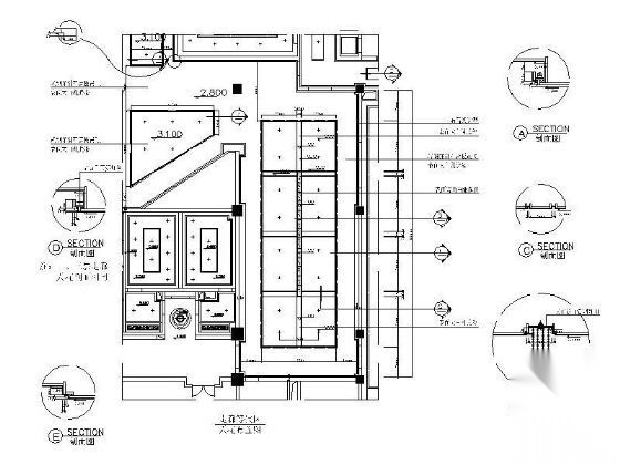 走廊等候区吊顶详图
