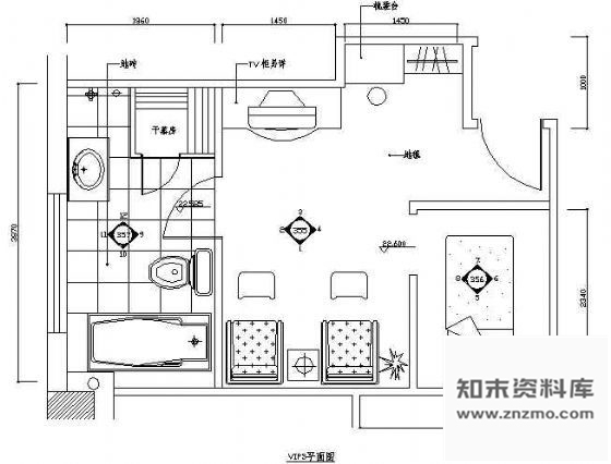 图块/节点VIP房平面图1