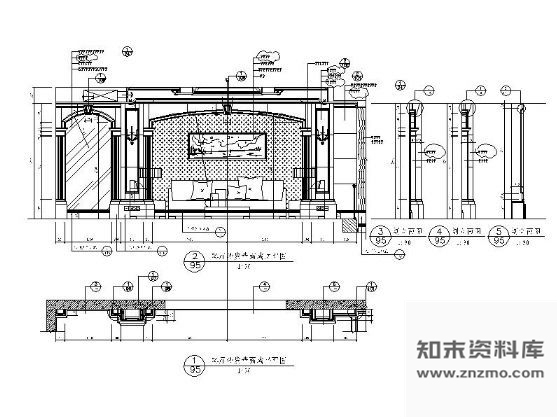 图块/节点欧式古典客厅主背景墙详图