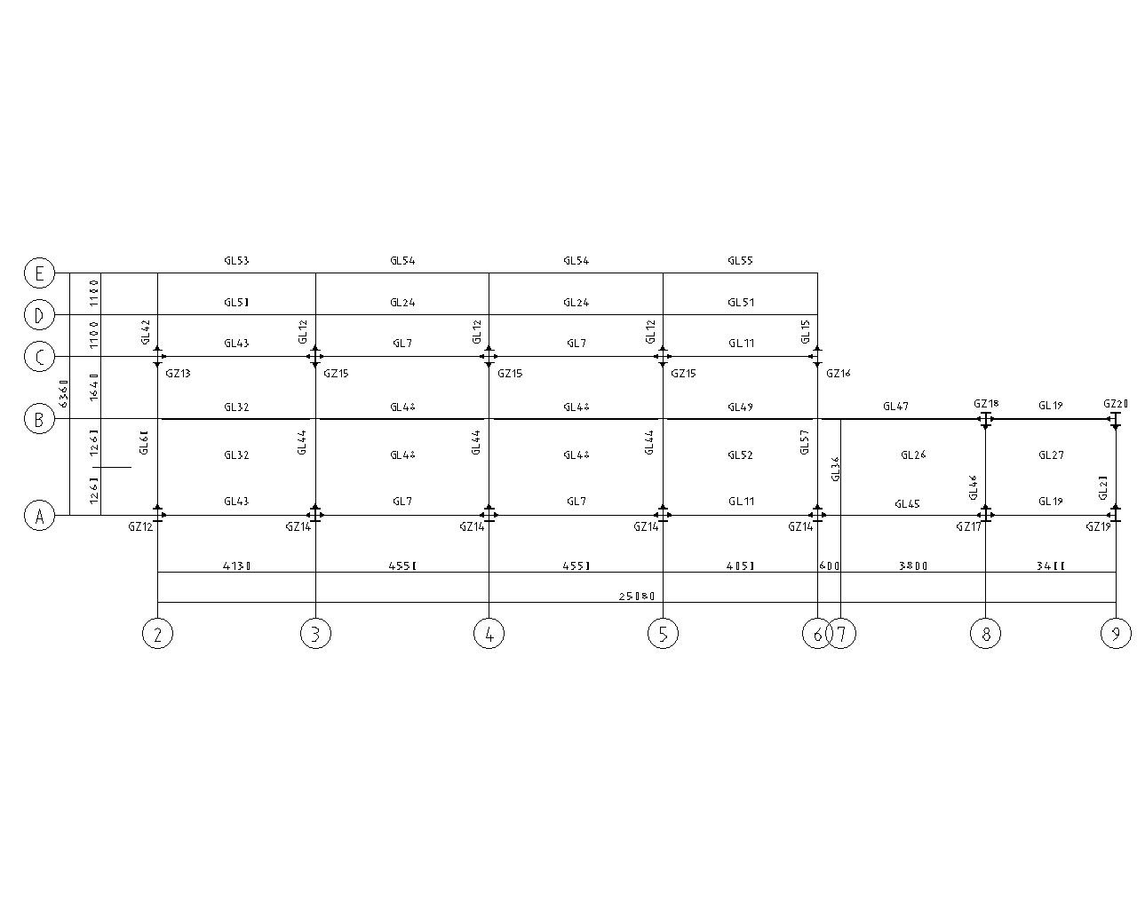 五层宾馆新加钢框架结构施工图（CAD） 节点