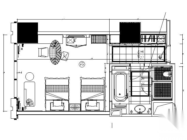 [上海]五星豪华酒店C12型套房施工图 客房