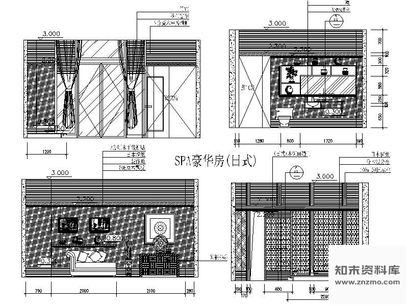 图块/节点SPA空间豪华房立面图日式