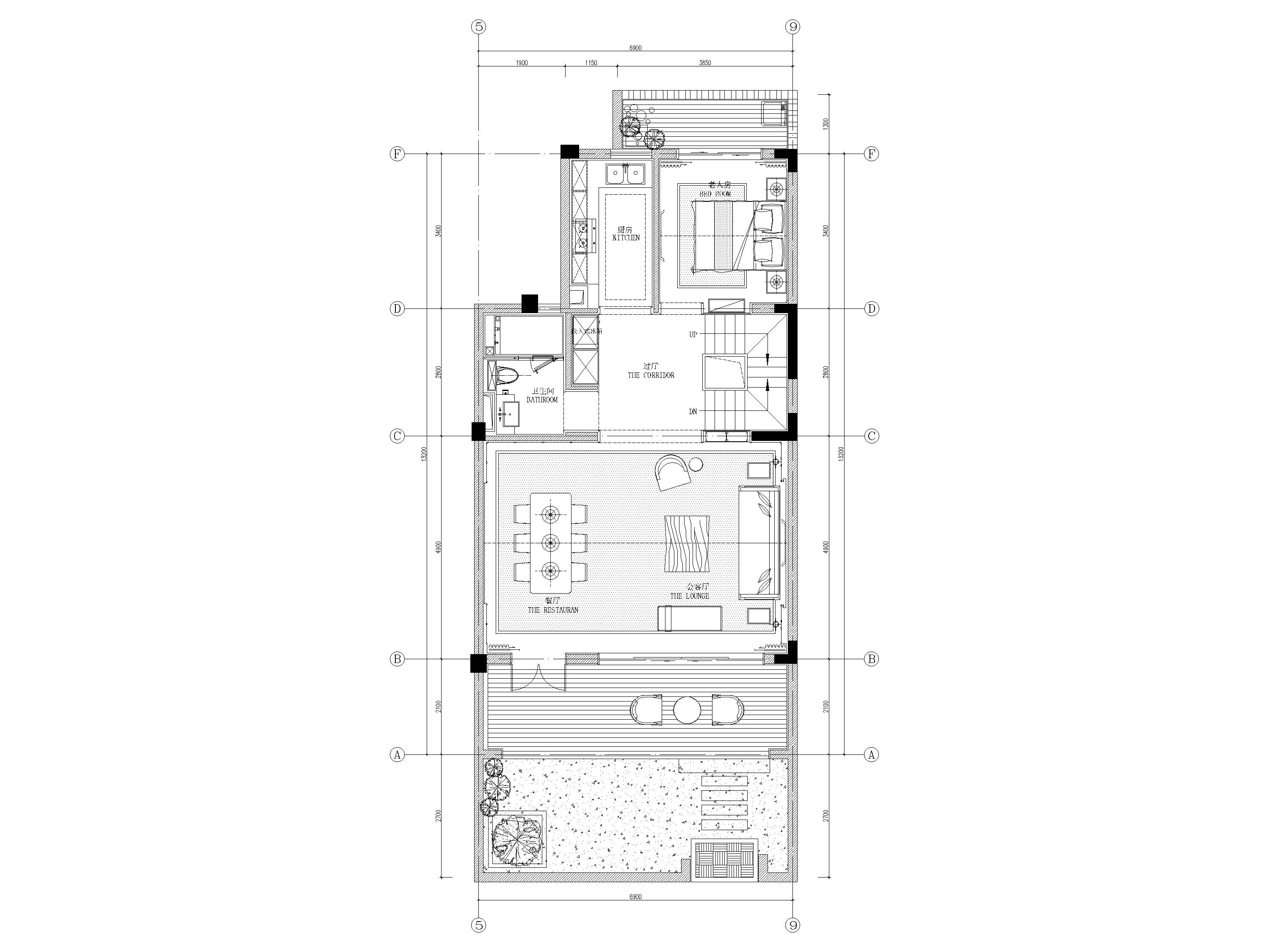 ​[苏州]260㎡新中式三居叠层样板间施工图 平层