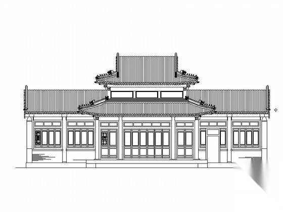 [仿古]某单层戏楼建筑方案图