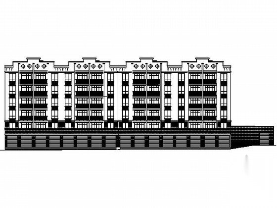 [重庆]某六层沿街商住楼建筑施工图（南梯）