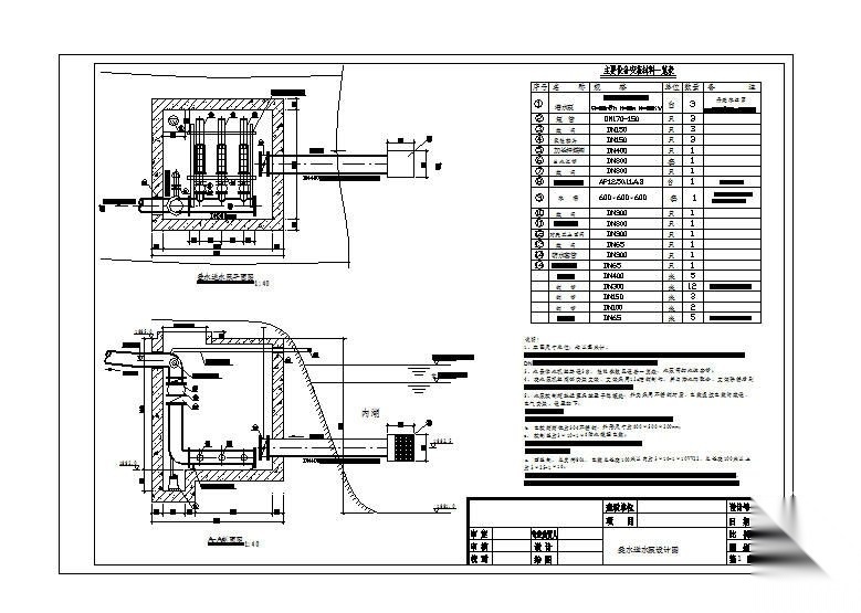 高尔夫球场内叠水水景的取水泵房图纸