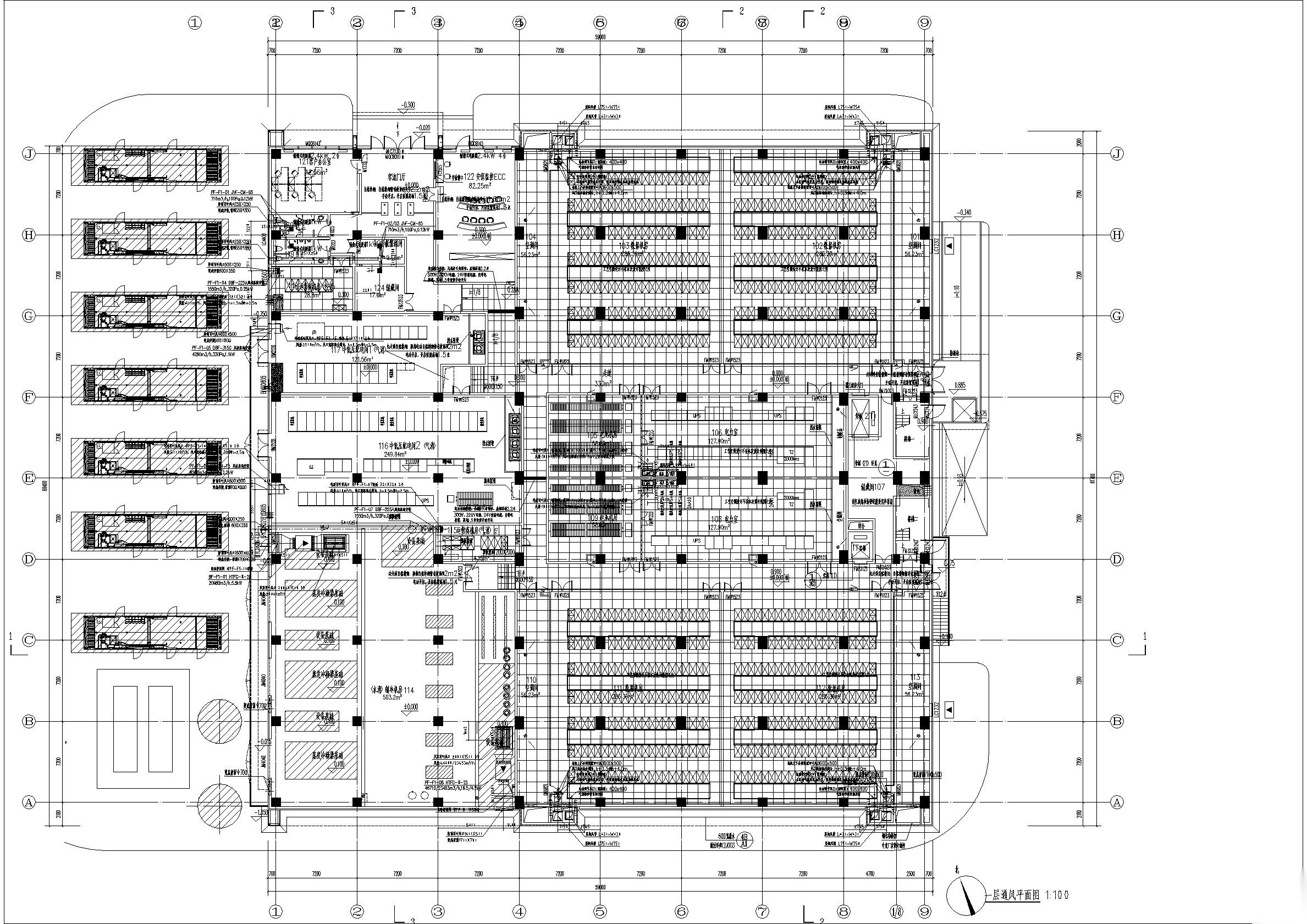 数据机房的通风_事故通风_防排烟设计图2019 建筑暖通