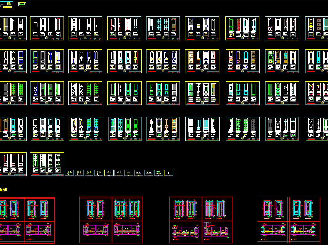 各种风格实木门CAD图形CAD图库38套