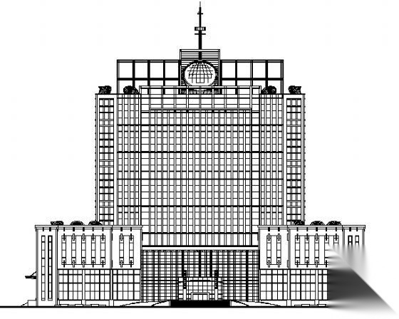 某十四层广电中心建筑方案图