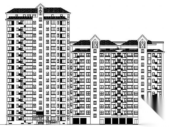 唐山天元帝景住宅小区121＃楼建筑施工图