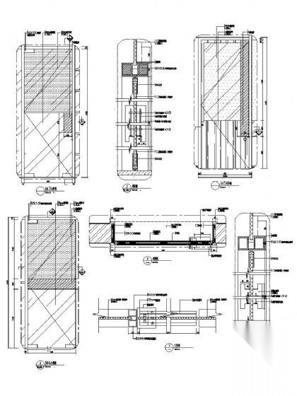 现代办公室玻璃门 详图 通用节点