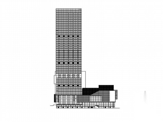 [福建]现代风格三十九层商业广场建筑扩初图（国内顶尖设...