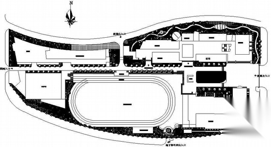 [重庆]某实验学校内环境工程绿化设计平面