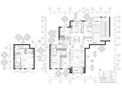 [浙江]滨江180㎡复式四居家装样板间施工图 平层