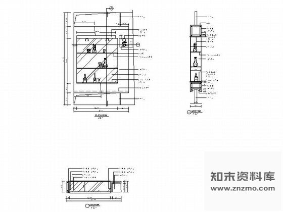 图块/节点餐厅装饰酒柜立面详图 柜类